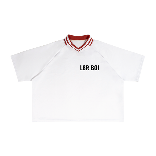 Contrast Lapel Collar Boxy T-Shirt