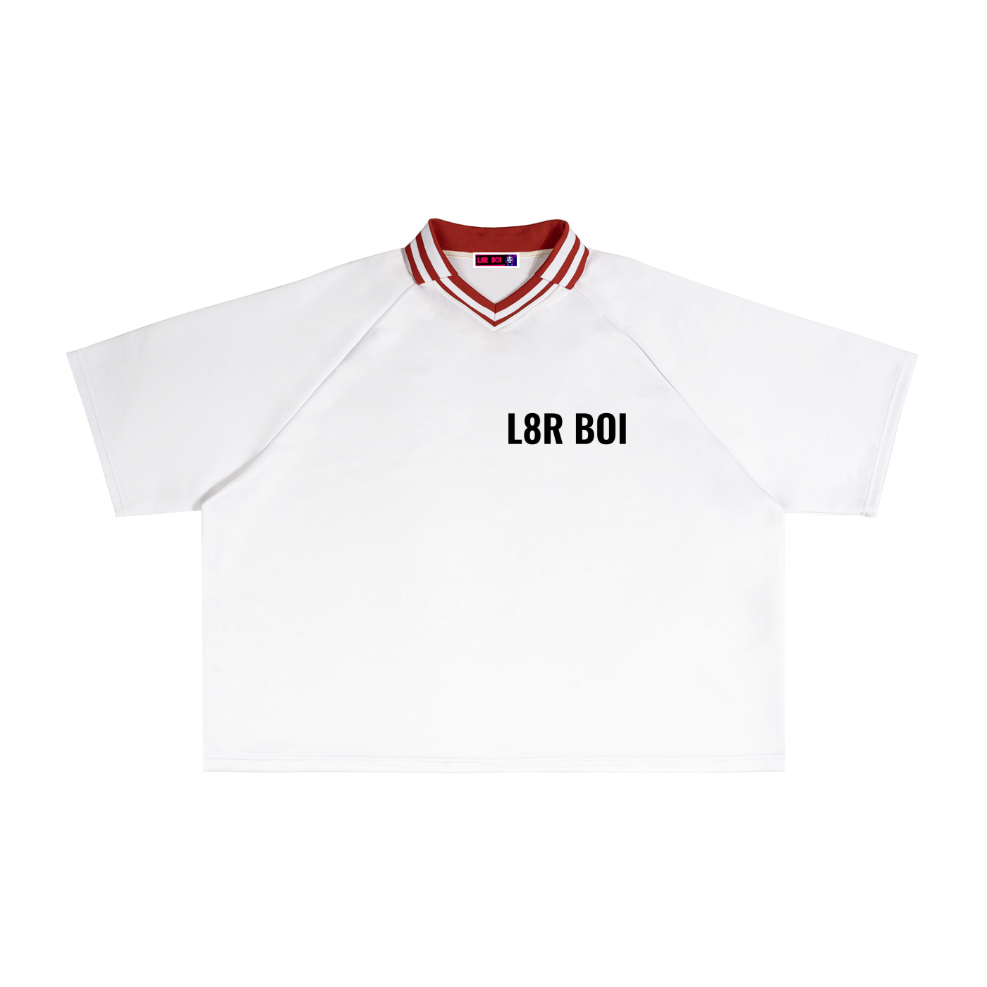 Contrast Lapel Collar Boxy T-Shirt